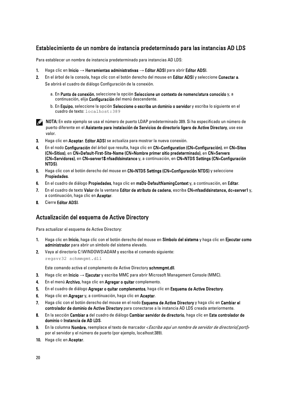 Actualización del esquema de active directory | Dell PowerVault NX3200 User Manual | Page 20 / 31