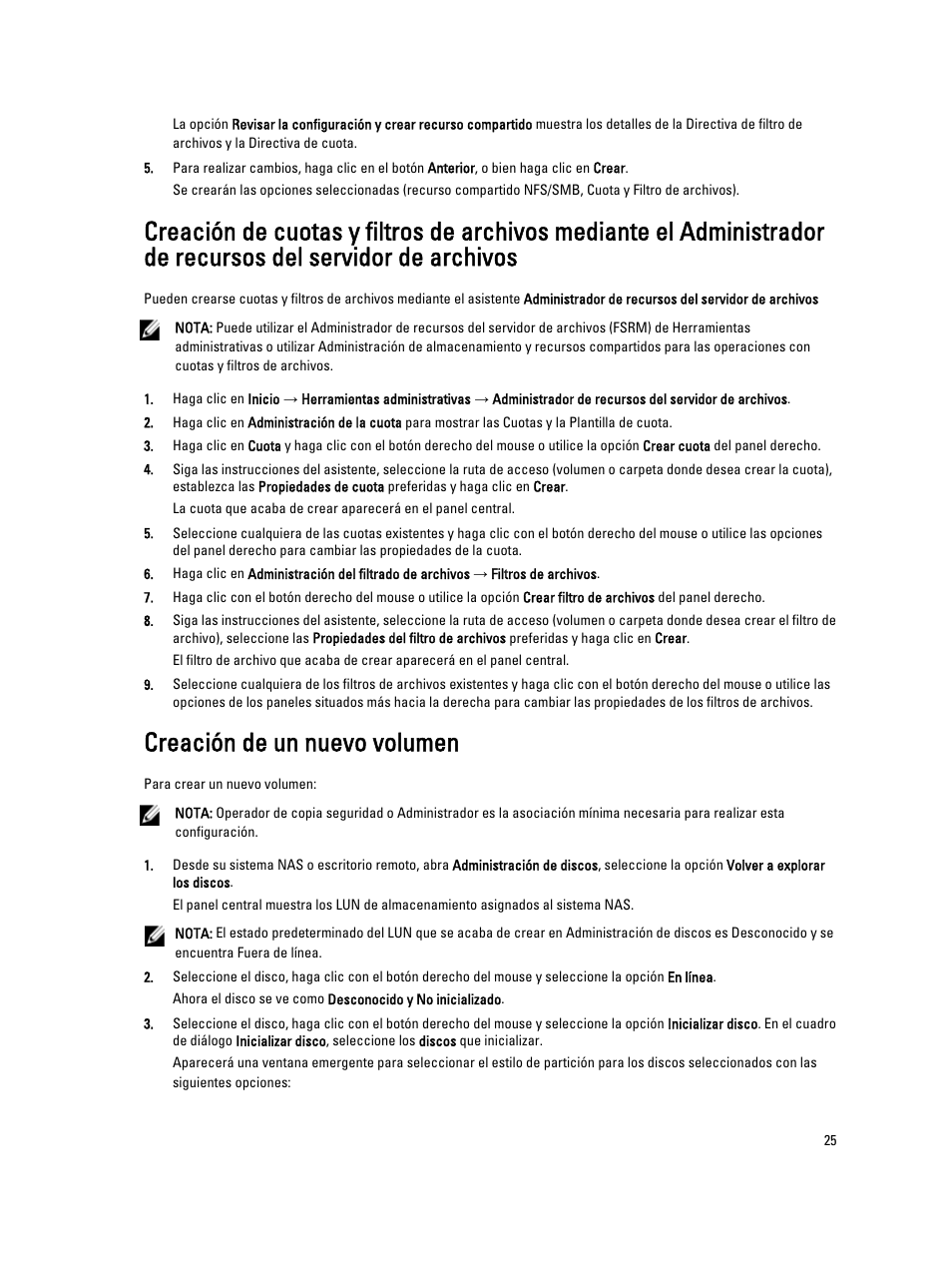 Creación de un nuevo volumen | Dell PowerVault NX3200 User Manual | Page 25 / 31