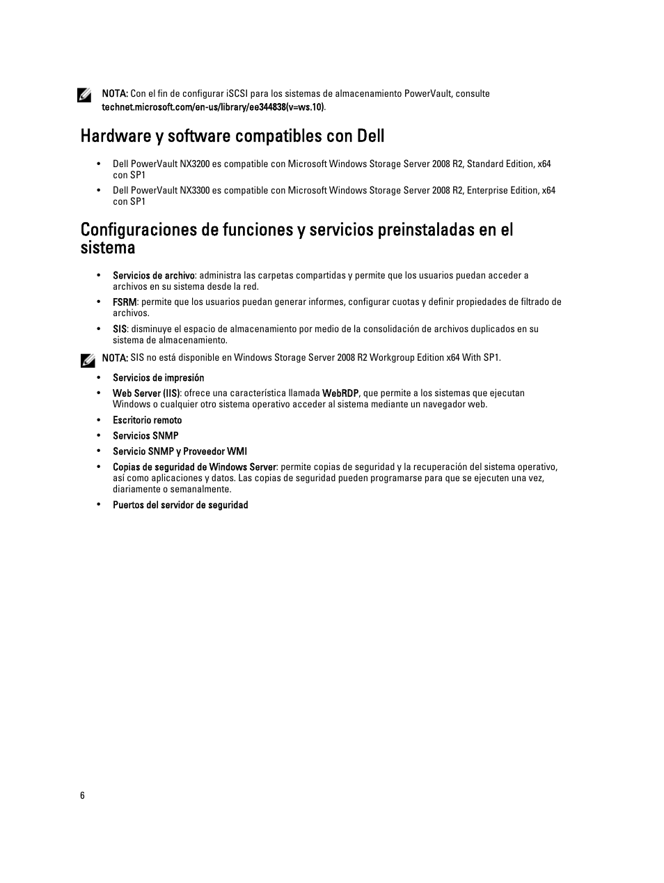 Hardware y software compatibles con dell | Dell PowerVault NX3200 User Manual | Page 6 / 31