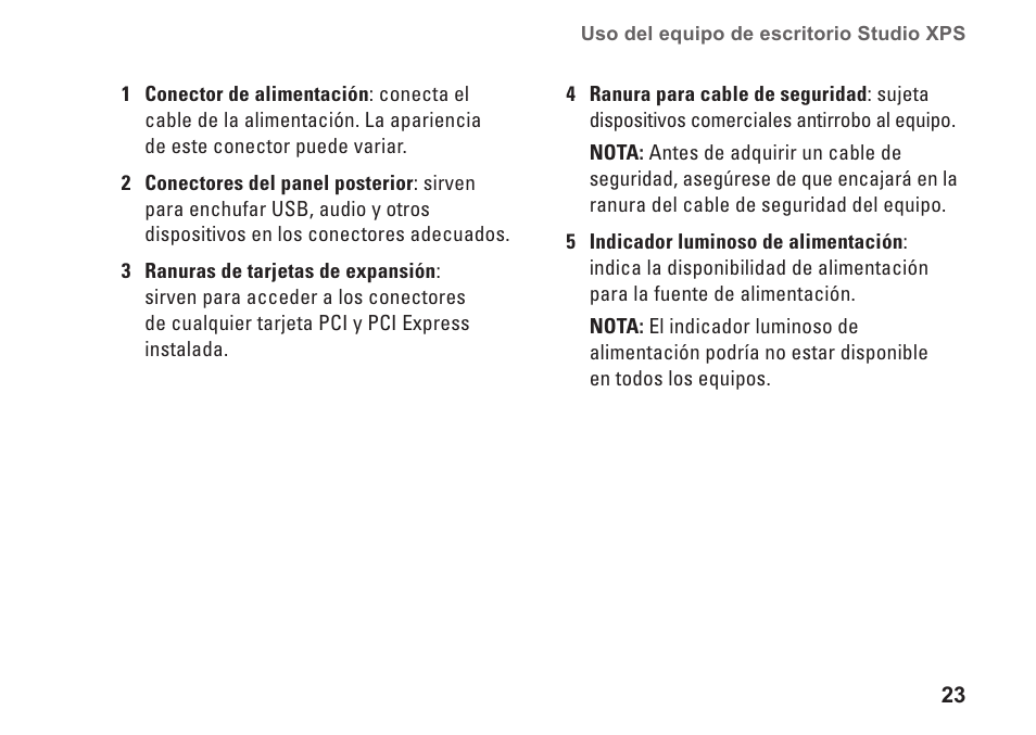 Dell Studio XPS 9100 (Mid 2010) User Manual | Page 25 / 80