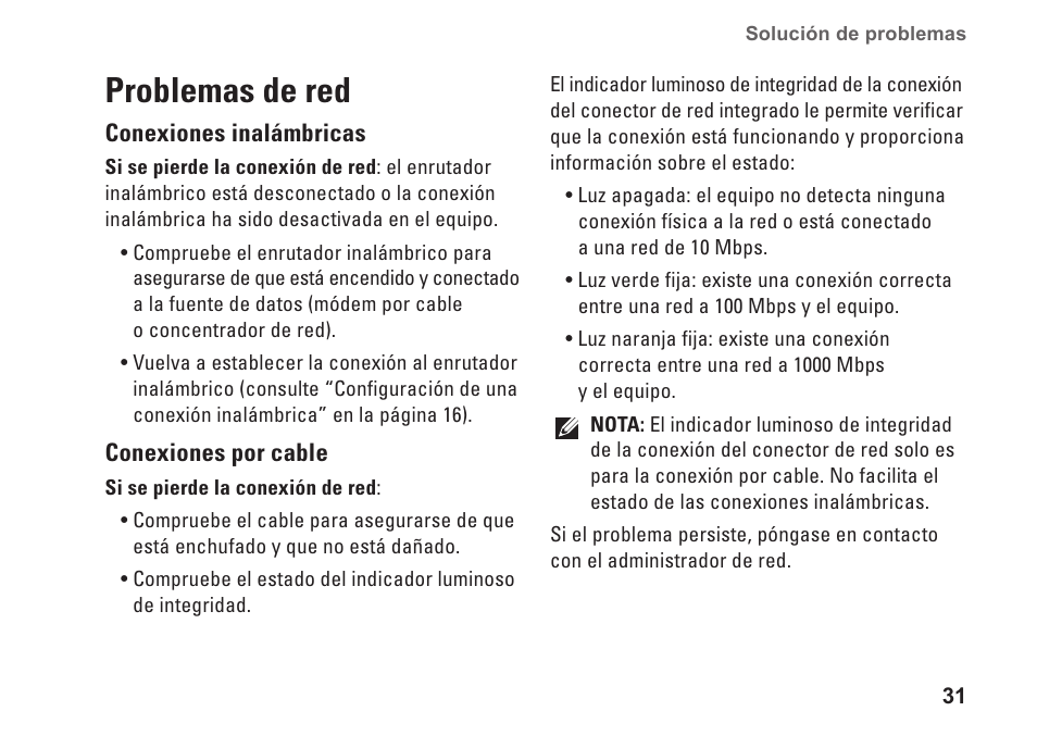 Problemas de red | Dell Studio XPS 9100 (Mid 2010) User Manual | Page 33 / 80