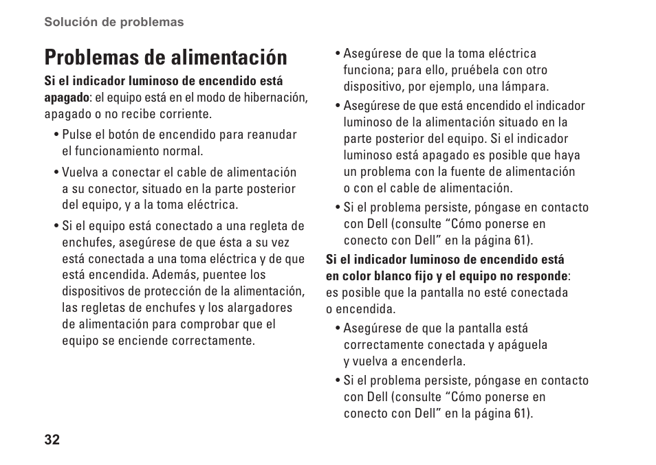 Problemas de alimentación | Dell Studio XPS 9100 (Mid 2010) User Manual | Page 34 / 80