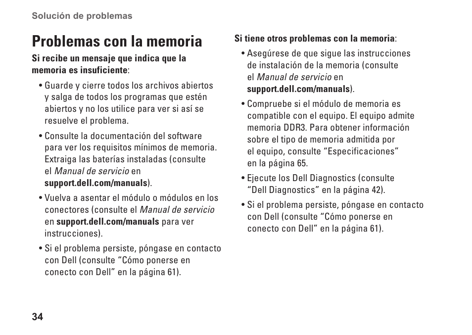 Problemas con la memoria | Dell Studio XPS 9100 (Mid 2010) User Manual | Page 36 / 80