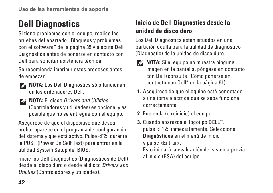 Dell diagnostics | Dell Studio XPS 9100 (Mid 2010) User Manual | Page 44 / 80