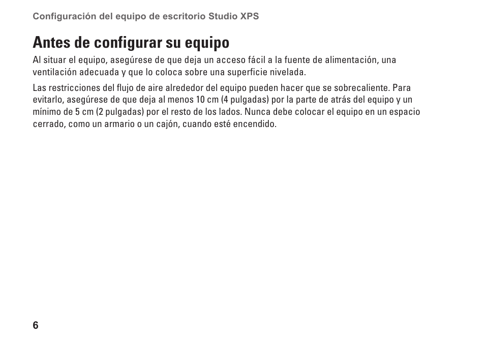 Antes de configurar su equipo | Dell Studio XPS 9100 (Mid 2010) User Manual | Page 8 / 80