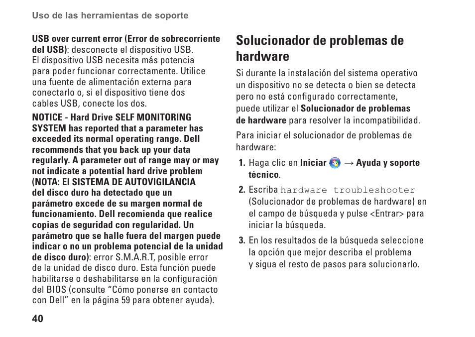 Solucionador de problemas de hardware | Dell Studio XPS 1647 (Early 2010) User Manual | Page 42 / 80