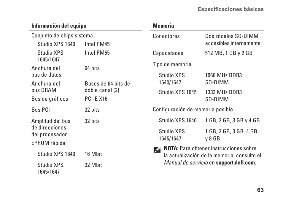 Dell Studio XPS 1647 (Early 2010) User Manual | Page 65 / 80