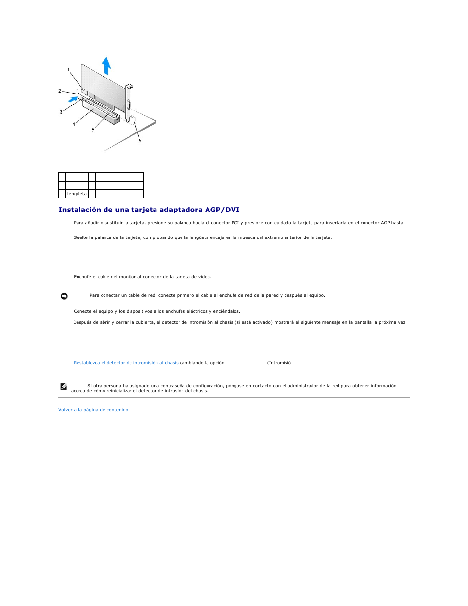Instalación de una tarjeta adaptadora agp/dvi | Dell OptiPlex GX270 User Manual | Page 100 / 183