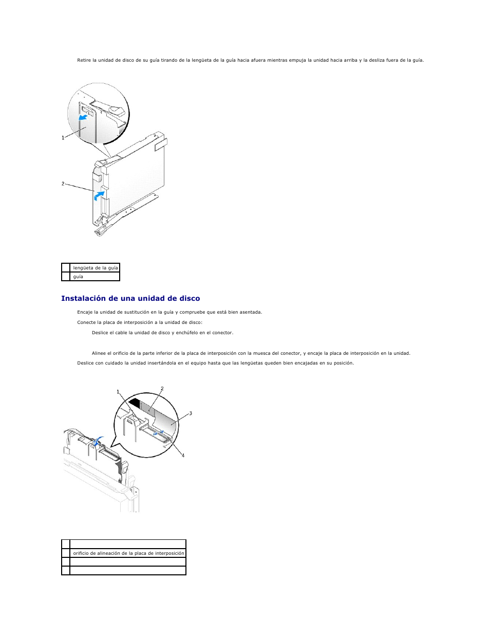 Instalación de una unidad de disco | Dell OptiPlex GX270 User Manual | Page 114 / 183