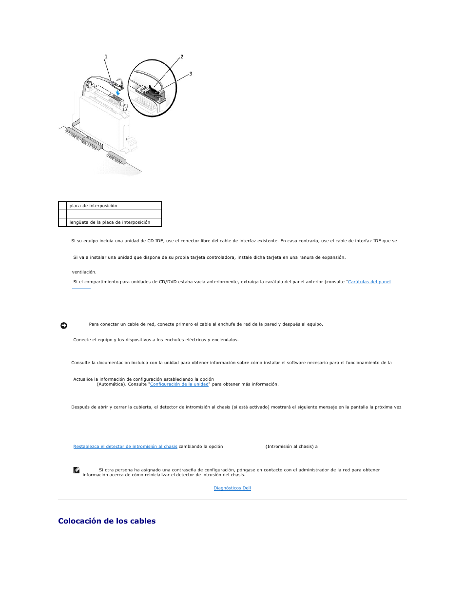 Colocación de los cables | Dell OptiPlex GX270 User Manual | Page 117 / 183