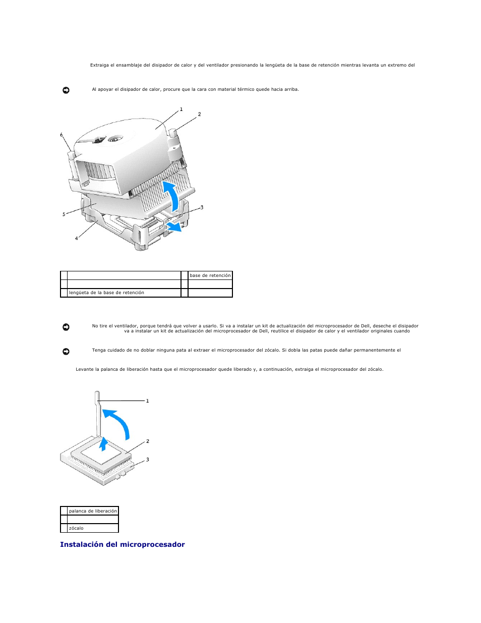 Instalación del microprocesador | Dell OptiPlex GX270 User Manual | Page 120 / 183