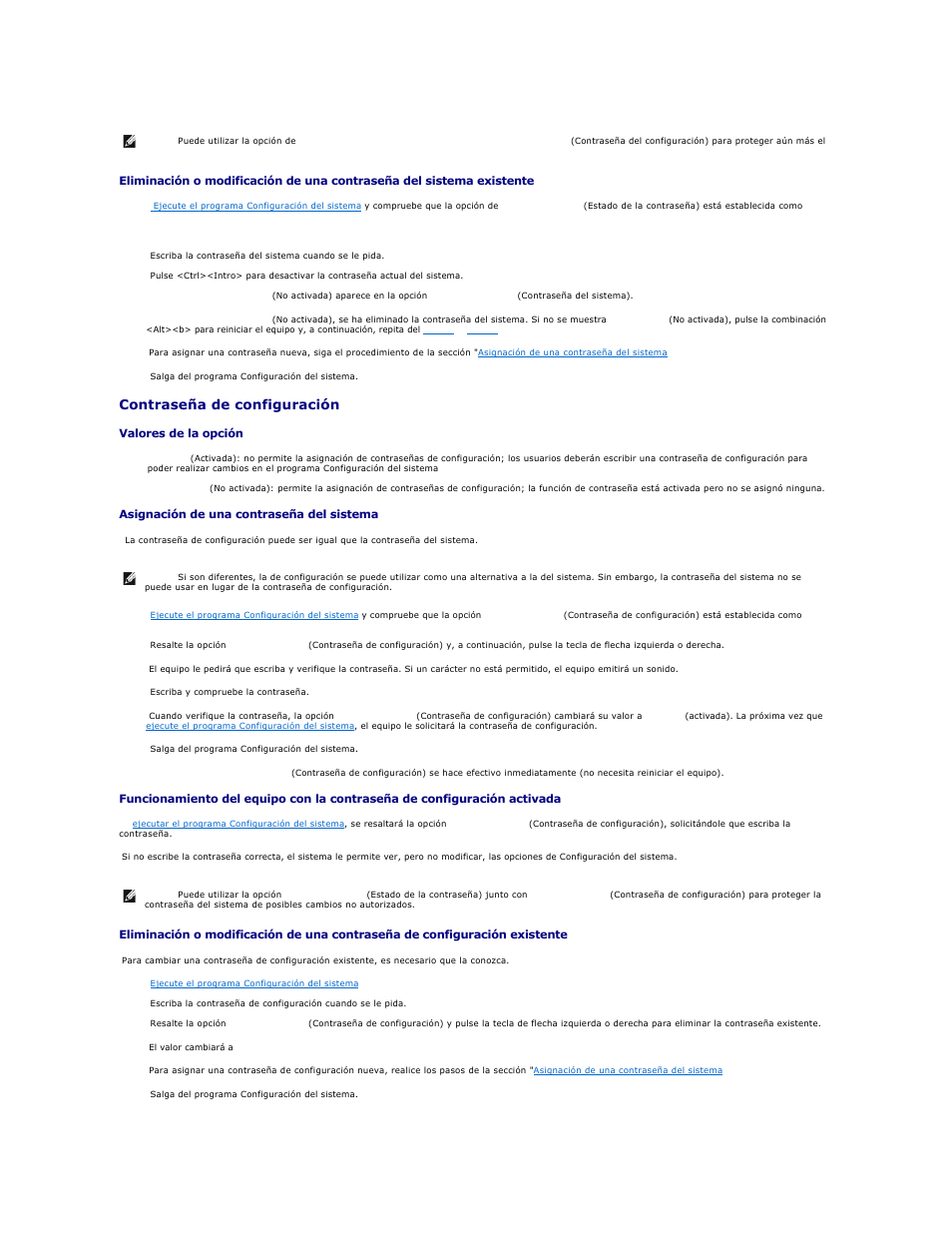 Contraseña de configuración | Dell OptiPlex GX270 User Manual | Page 14 / 183