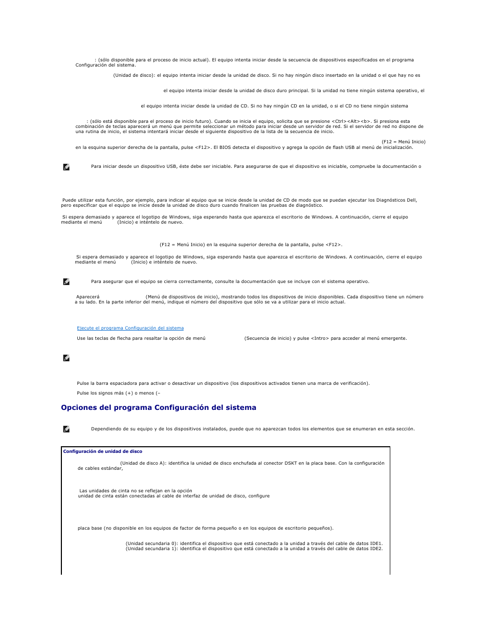 Opciones del programa configuración del sistema | Dell OptiPlex GX270 User Manual | Page 17 / 183