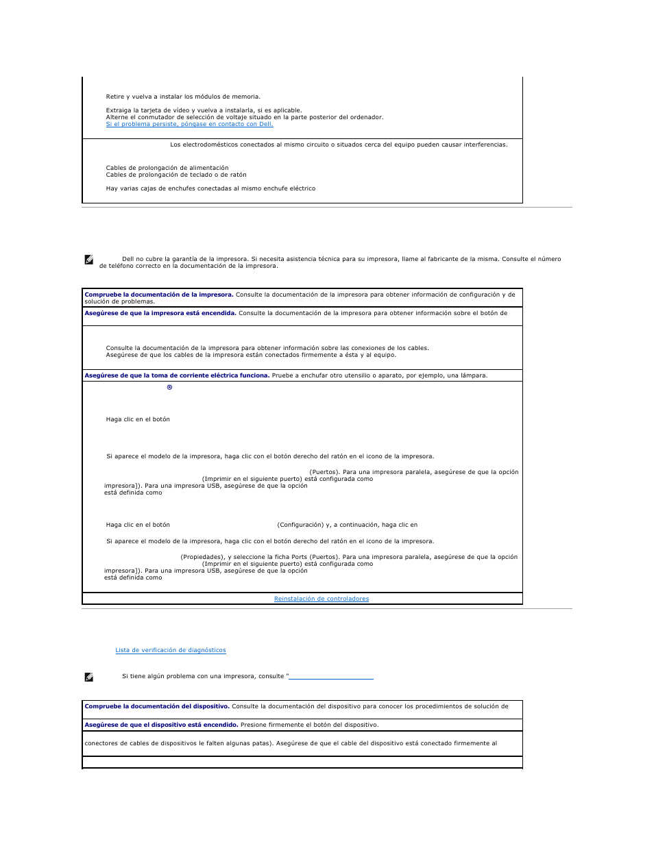Problemas con la impresora, Problemas con dispositivos serie o paralelos | Dell OptiPlex GX270 User Manual | Page 170 / 183
