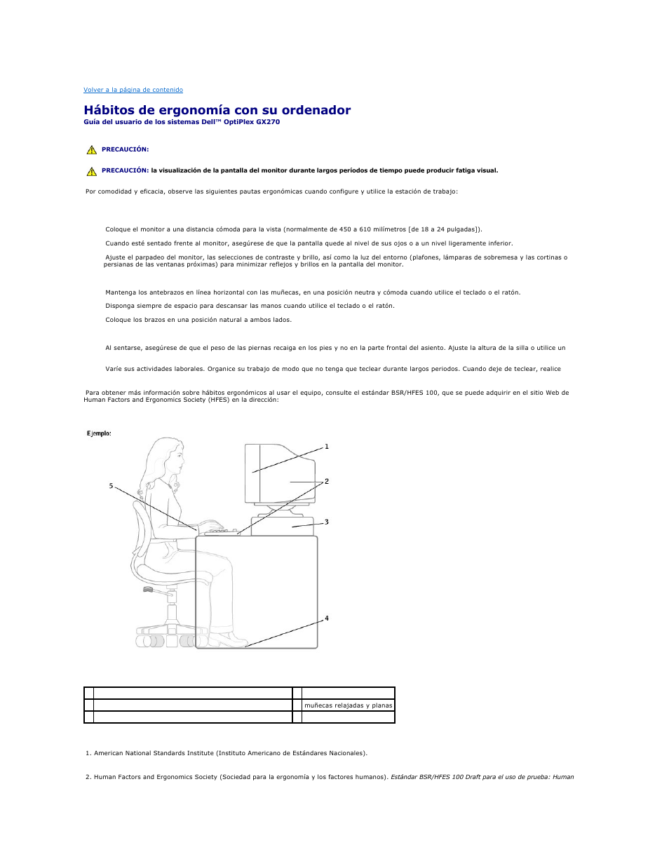 Hábitos de ergonomía con su ordenador | Dell OptiPlex GX270 User Manual | Page 27 / 183