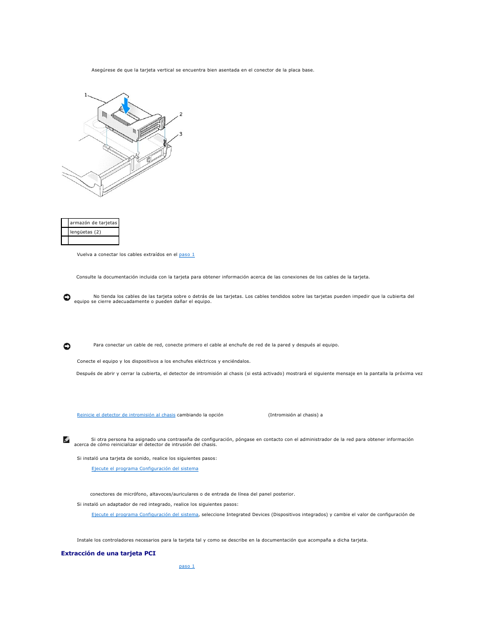 Extracción de, Una tarjeta pci | Dell OptiPlex GX270 User Manual | Page 71 / 183