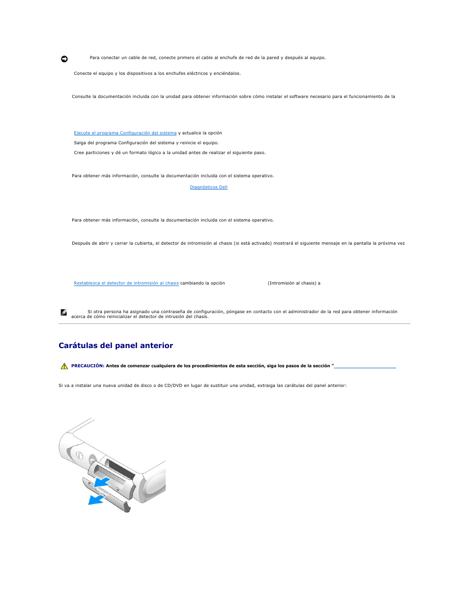 Carátulas del panel anterior | Dell OptiPlex GX270 User Manual | Page 81 / 183