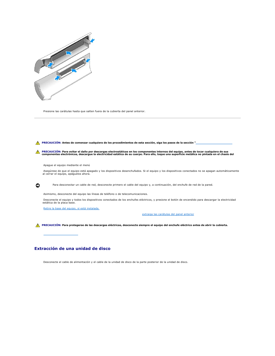 Unidad de disco, Extracción de una unidad de disco | Dell OptiPlex GX270 User Manual | Page 82 / 183