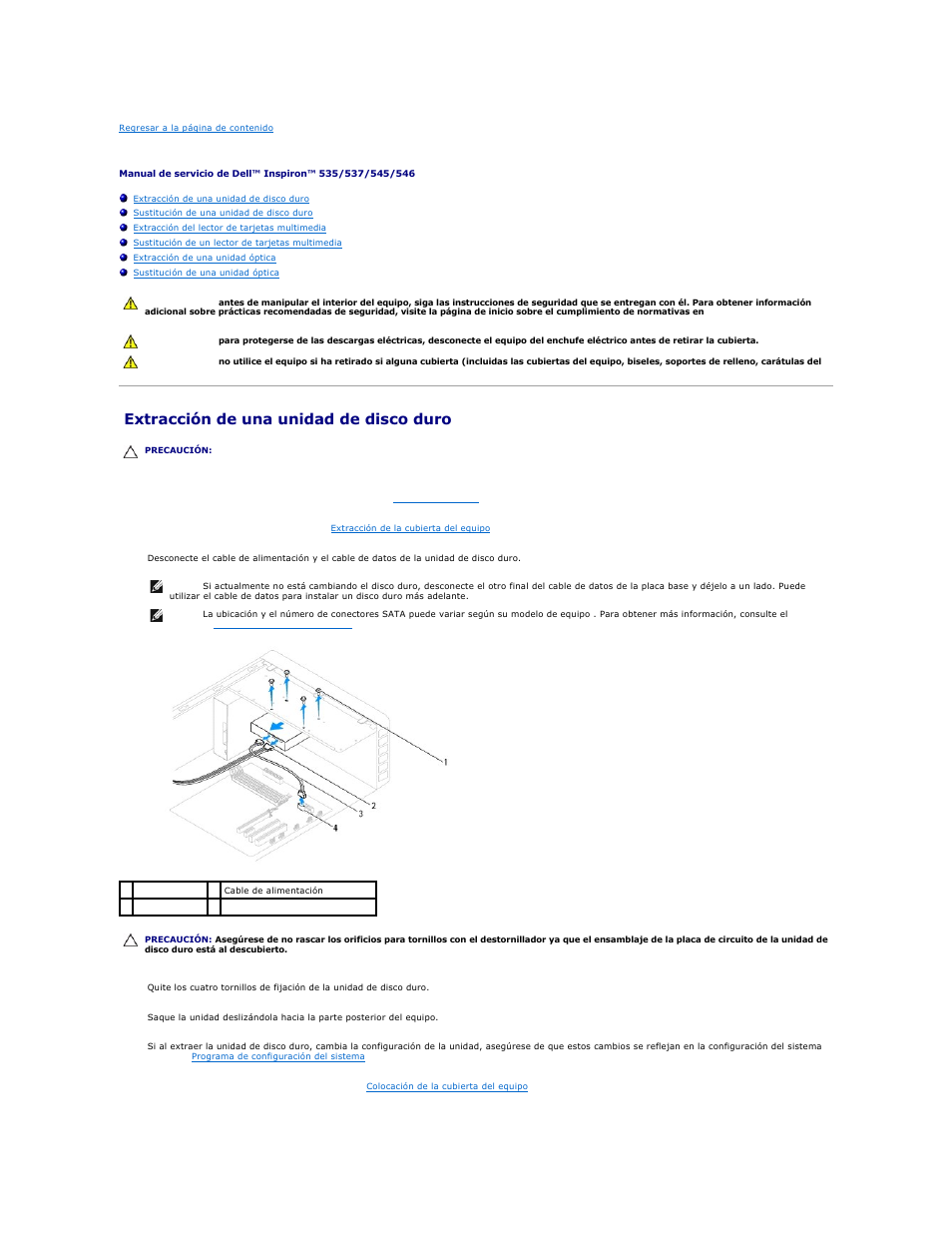 Unidades, Extracción de una unidad de disco duro | Dell Inspiron 545 (Early 2009) User Manual | Page 16 / 47