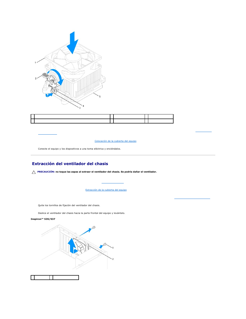 Extracción del ventilador del chasis | Dell Inspiron 545 (Early 2009) User Manual | Page 23 / 47