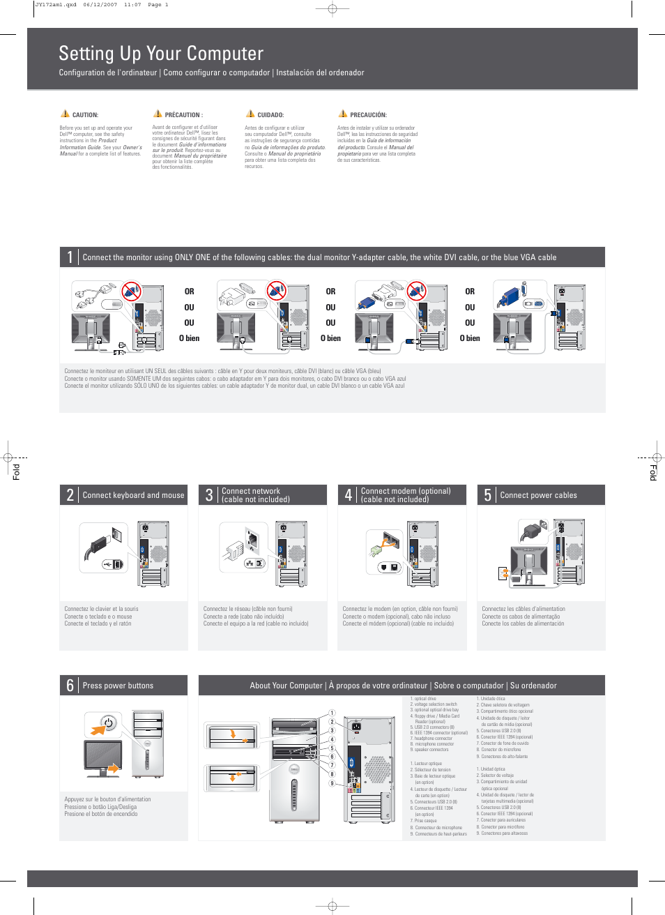 Dell Inspiron 531 (Mid 2007) User Manual | 2 pages