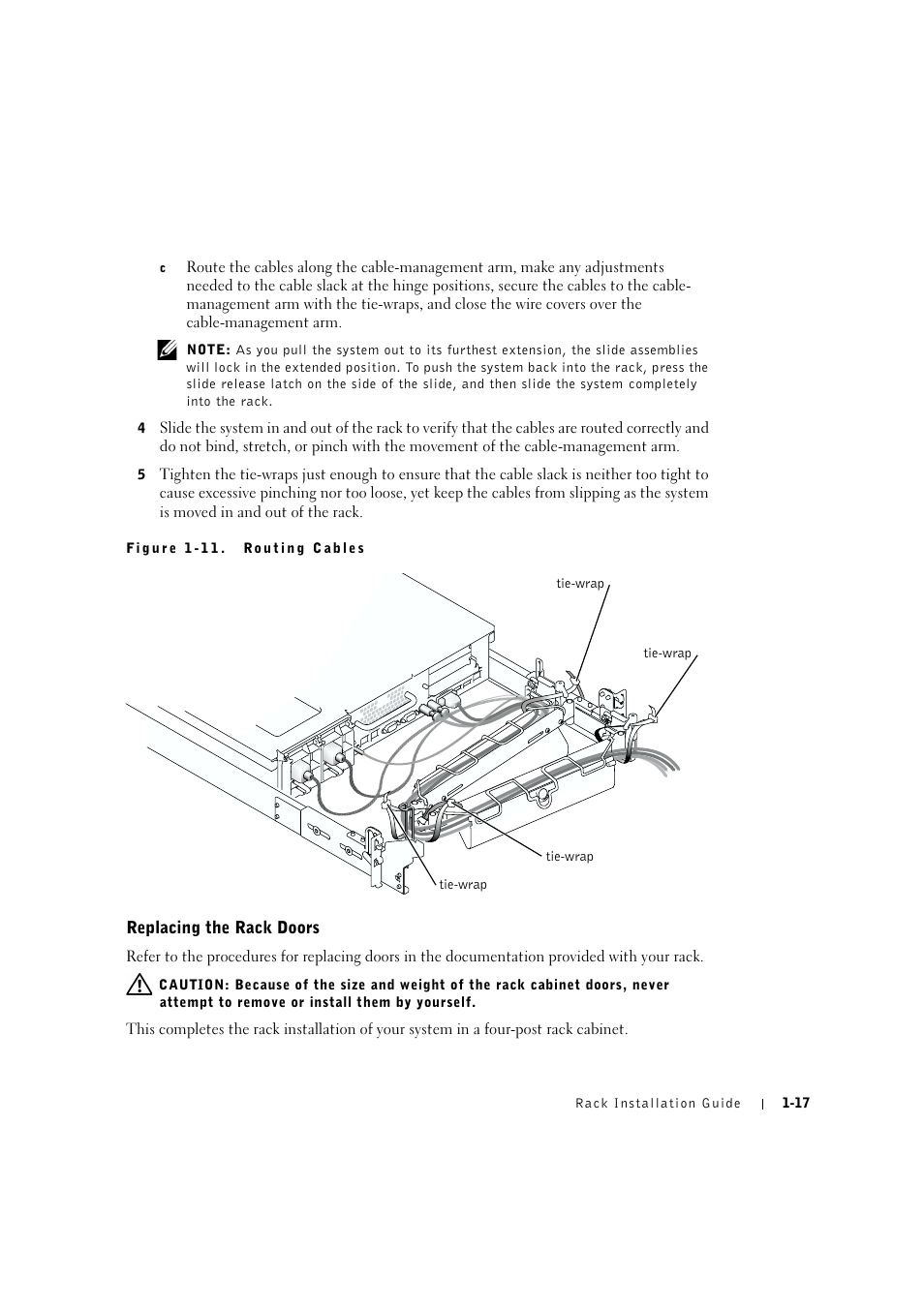 Replacing the rack doors, Replacing the rack doors -17 | Dell PowerVault 775N (Rackmount NAS Appliance) User Manual | Page 21 / 176