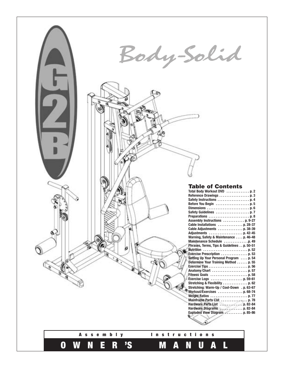 Body Solid G2B User Manual | 86 pages