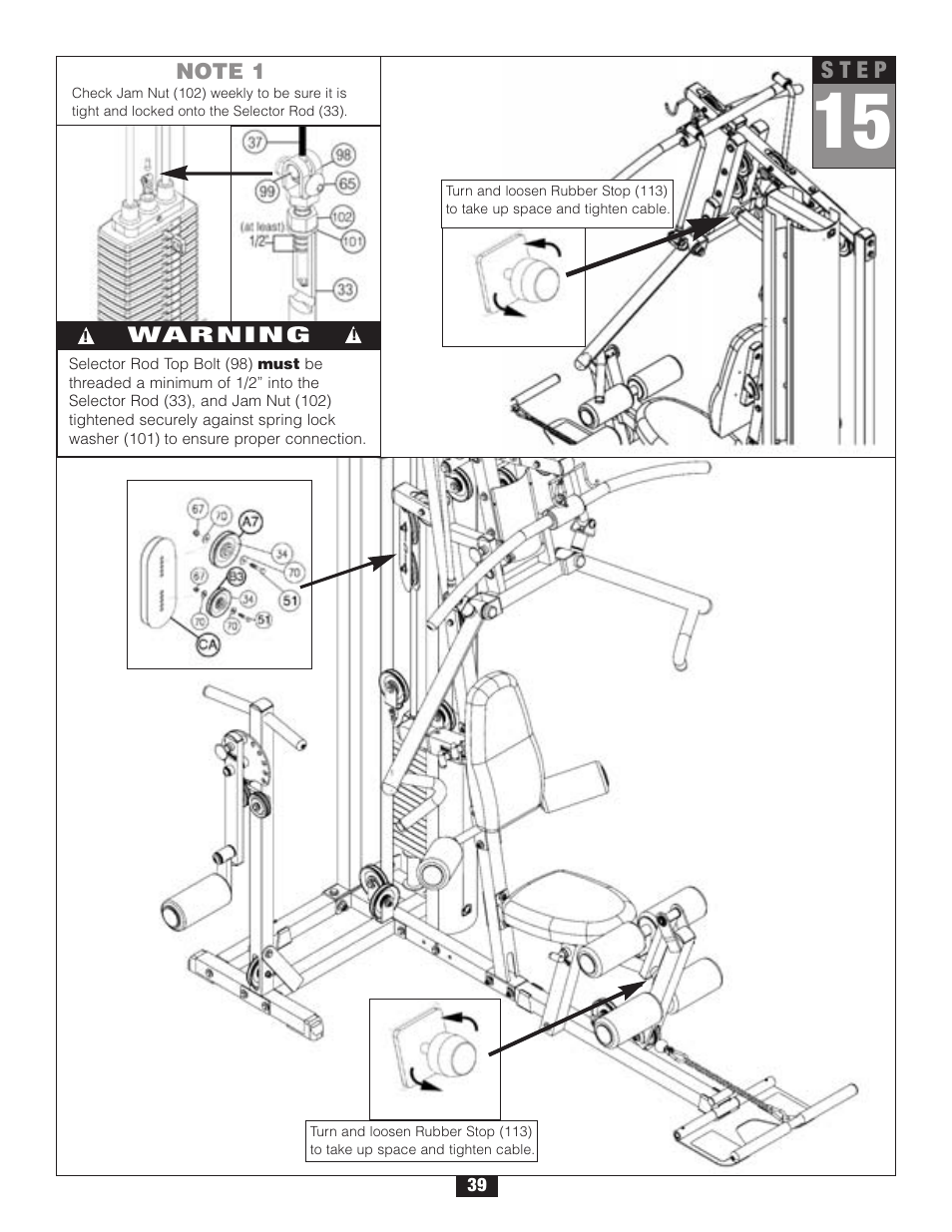 S t e p | Body Solid G2B User Manual | Page 39 / 86