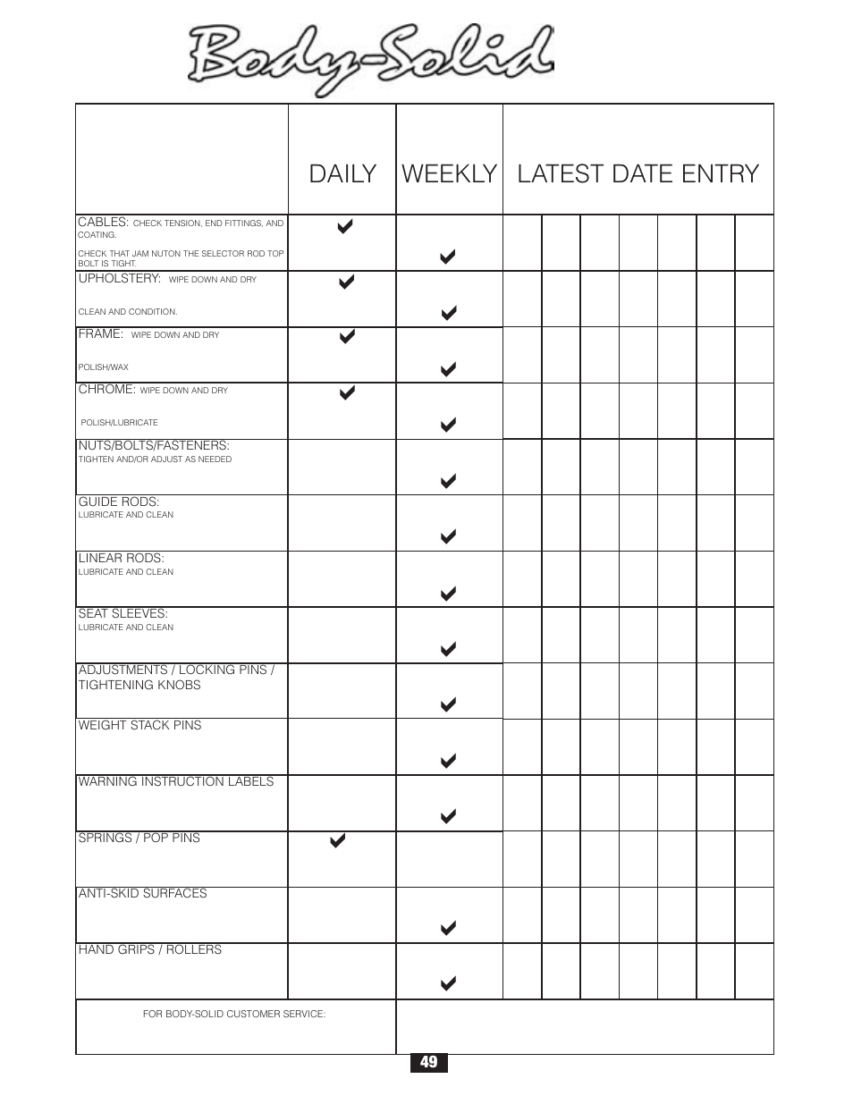 Body Solid G2B User Manual | Page 49 / 86