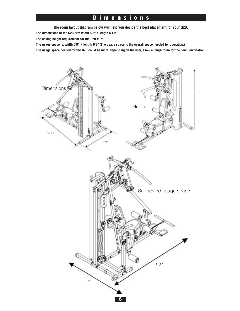 Body Solid G2B User Manual | Page 6 / 86