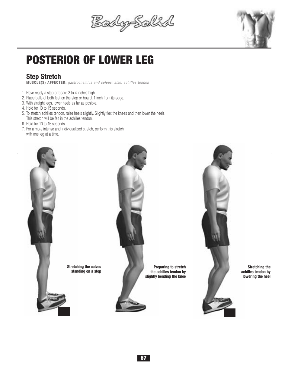 Stretching, Warm-up/cool-down | Body Solid G2B User Manual | Page 67 / 86