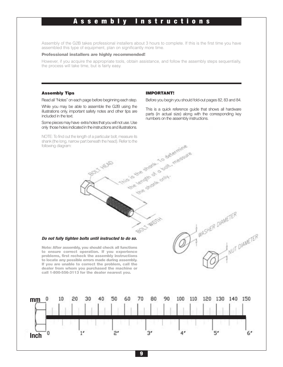 Mm inch | Body Solid G2B User Manual | Page 9 / 86