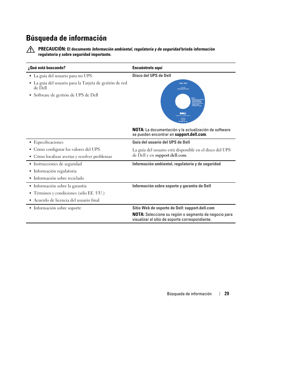 Búsqueda de información | Dell UPS 1920T User Manual | Page 31 / 60