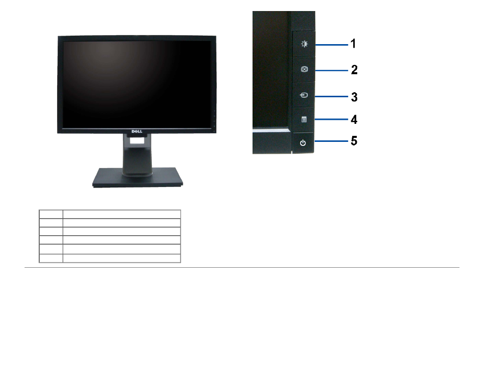 Vista trasera | Dell 1909Wb Monitor User Manual | Page 5 / 81