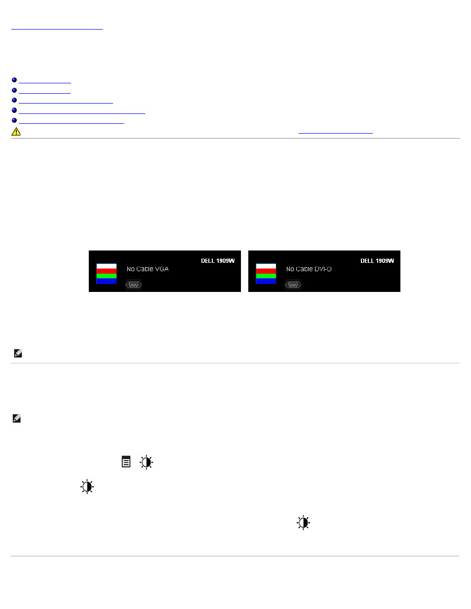 Resolución de problemas, Solución de problemas, Test automático | Diagnóstico integrado, Problemas usuales | Dell 1909Wb Monitor User Manual | Page 76 / 81