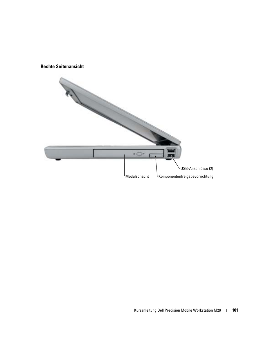 Rechte seitenansicht | Dell Precision M20 User Manual | Page 101 / 168