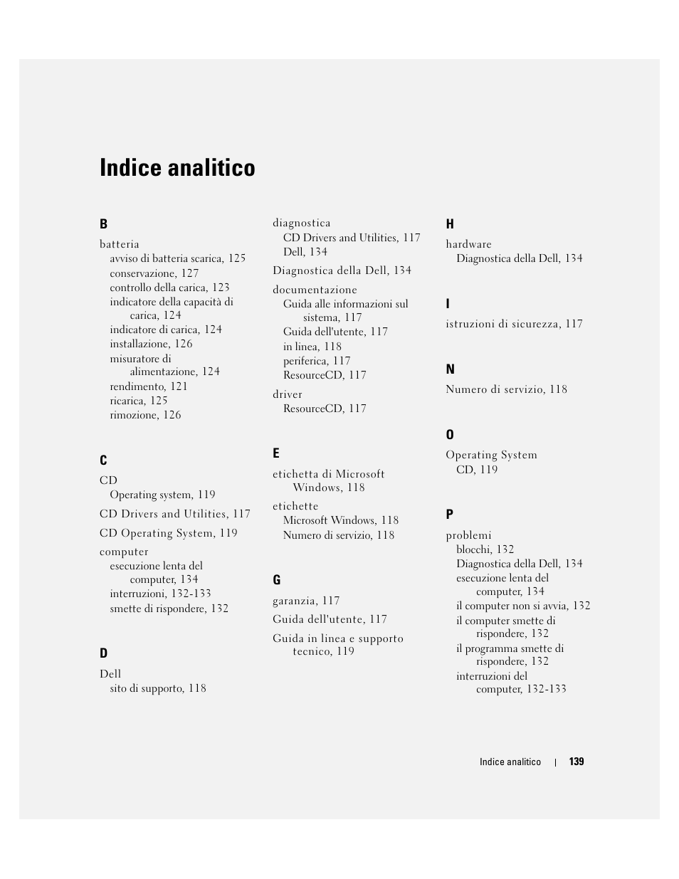 Indice analitico | Dell Precision M20 User Manual | Page 139 / 168
