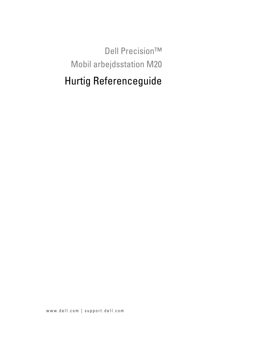 Hurtig referenceguide | Dell Precision M20 User Manual | Page 29 / 168