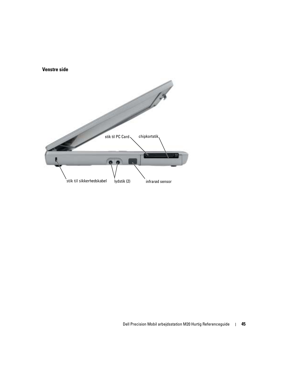Venstre side | Dell Precision M20 User Manual | Page 45 / 168