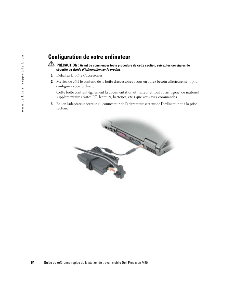 Configuration de votre ordinateur | Dell Precision M20 User Manual | Page 64 / 168