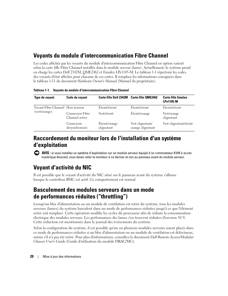 Voyant d'activité du nic | Dell POWEREDGE 1955 User Manual | Page 22 / 58