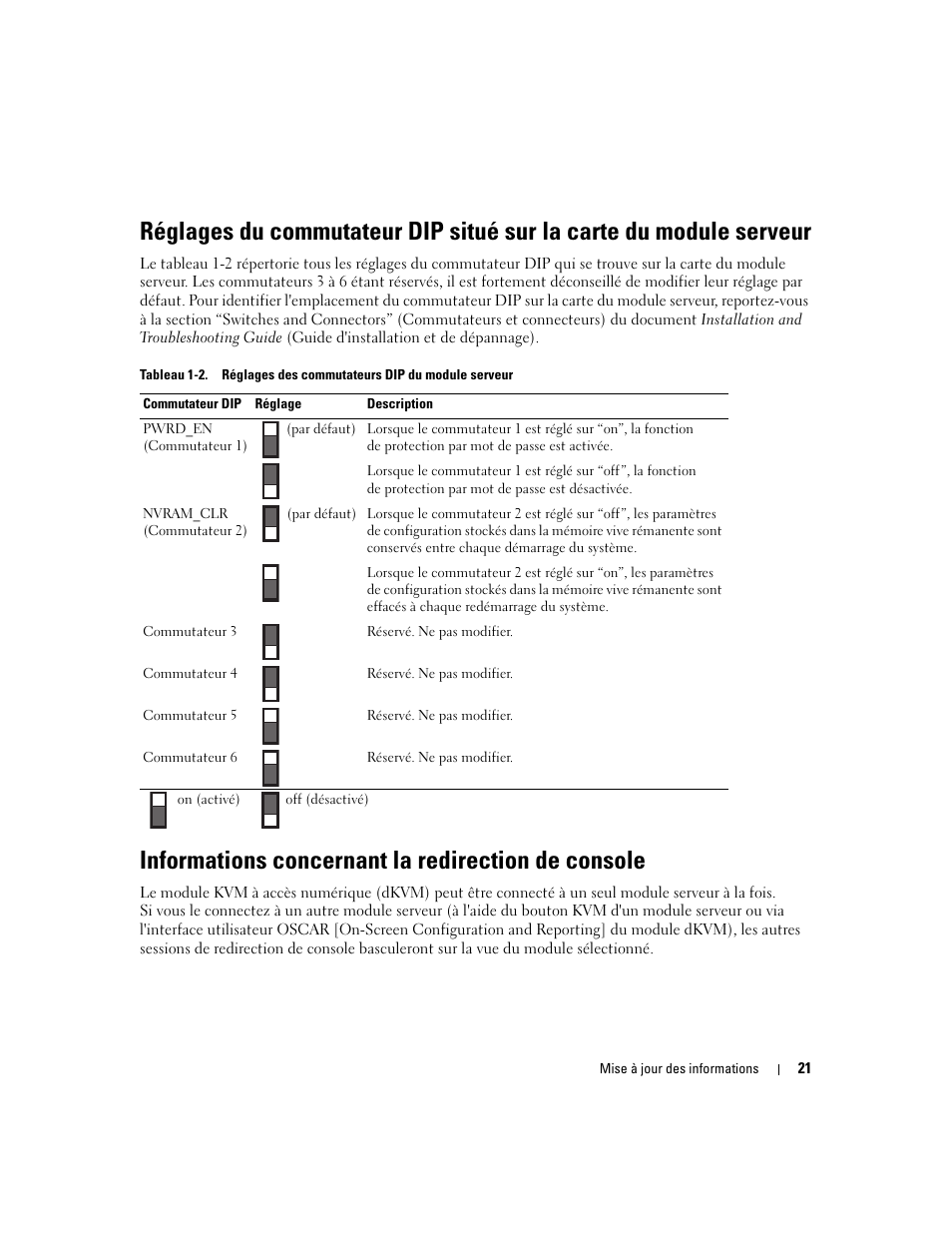 Informations concernant la redirection de console | Dell POWEREDGE 1955 User Manual | Page 23 / 58