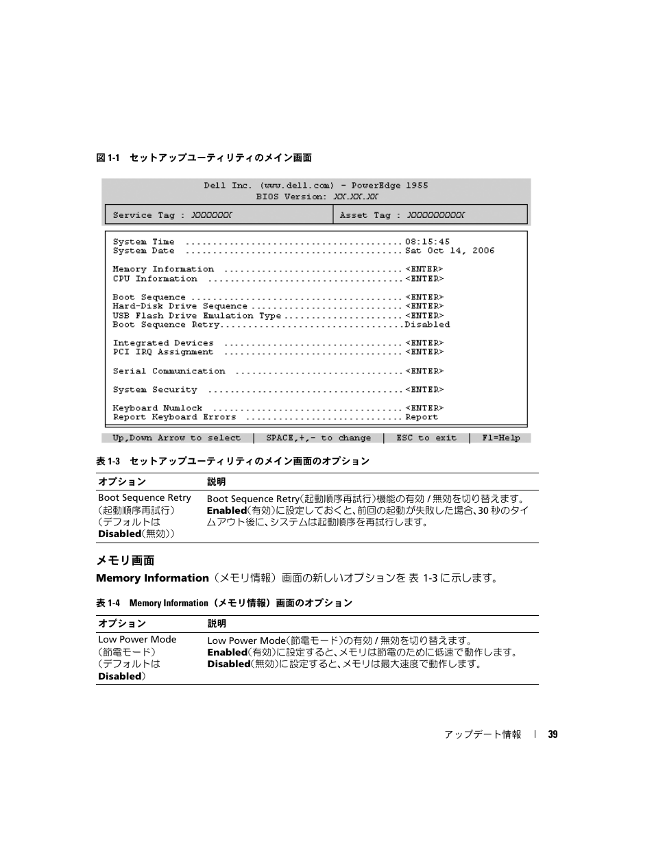 メモリ画面 | Dell POWEREDGE 1955 User Manual | Page 41 / 58