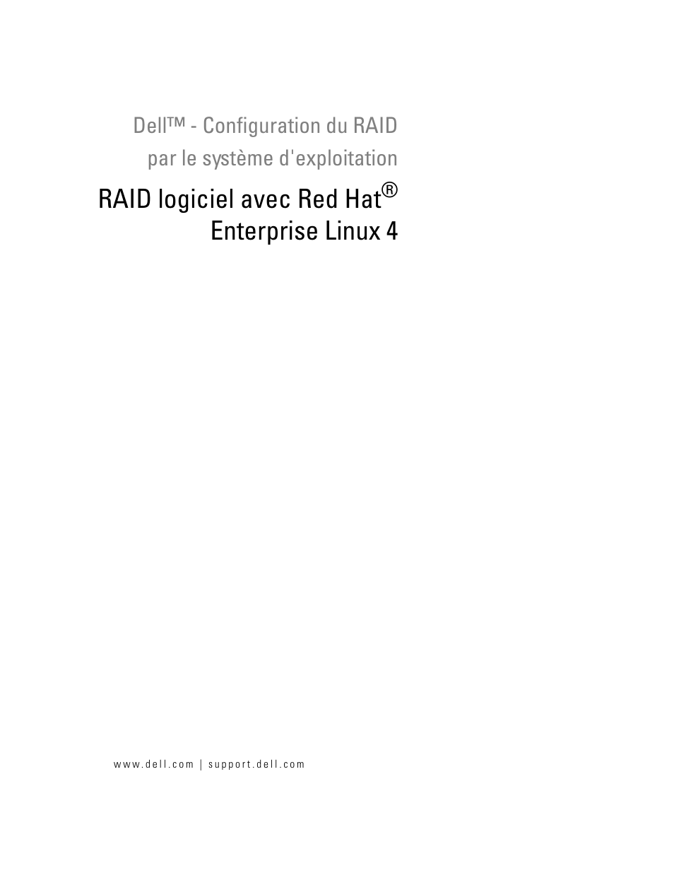 Raid logiciel avec red hat® enterprise linux 4, Raid logiciel avec red hat, Enterprise linux 4 | Dell Software RAID with Red Hat Enterprise Linux4 User Manual | Page 19 / 58