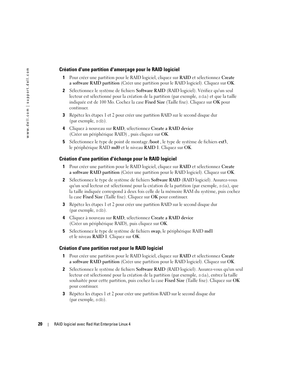 Dell Software RAID with Red Hat Enterprise Linux4 User Manual | Page 22 / 58