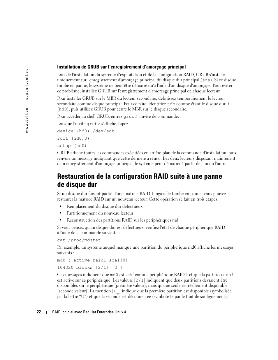 Dell Software RAID with Red Hat Enterprise Linux4 User Manual | Page 24 / 58