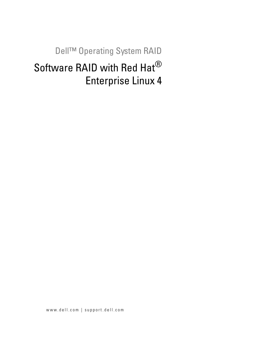 Software raid with red hat® enterprise linux 4, Software raid with red hat, Enterprise linux 4 | Dell Software RAID with Red Hat Enterprise Linux4 User Manual | Page 3 / 58