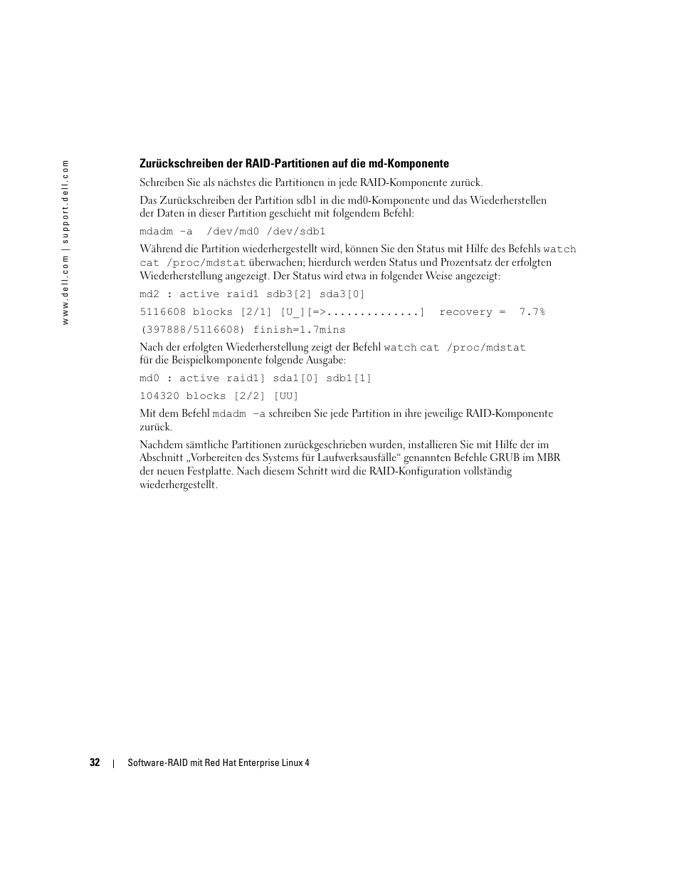 Dell Software RAID with Red Hat Enterprise Linux4 User Manual | Page 34 / 58