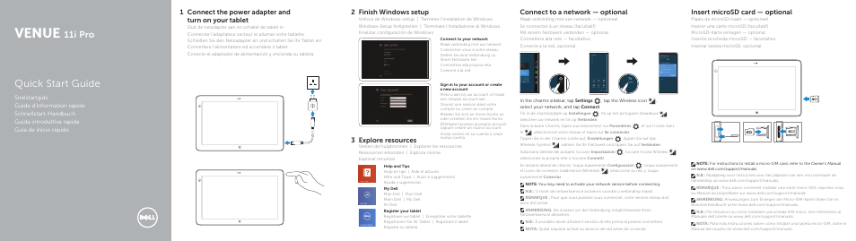 Dell Venue 11 Pro (7130/7139) User Manual | 2 pages