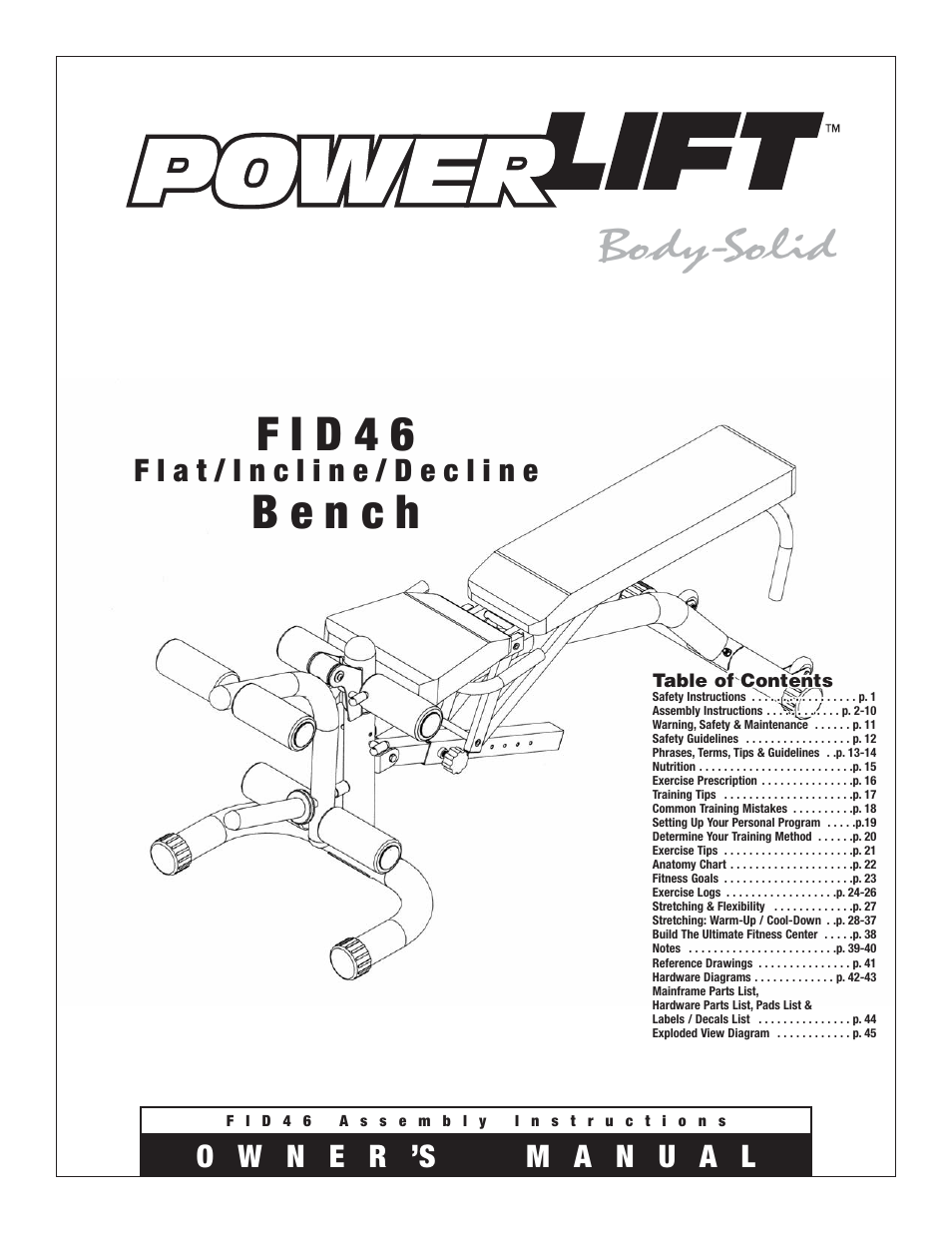 Body Solid FID 46 User Manual | 46 pages